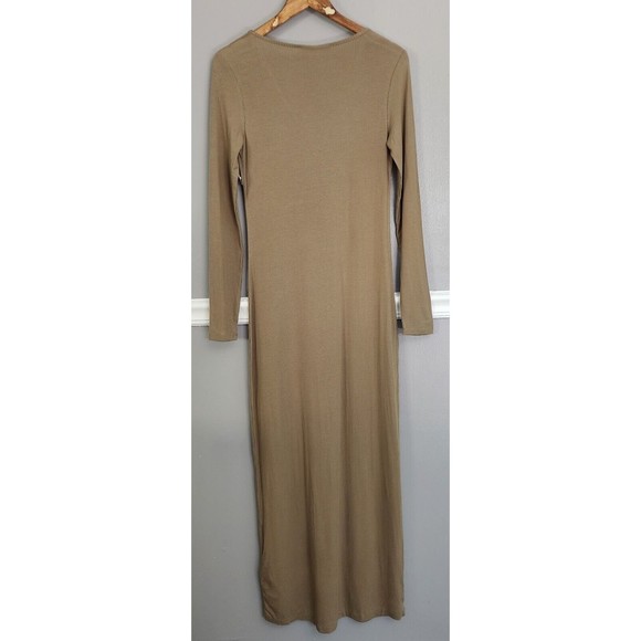 Samsoe Samsoe Patty Ribbed Long Sleeve Dress Size Small Covert Green - Picture 2 of 5